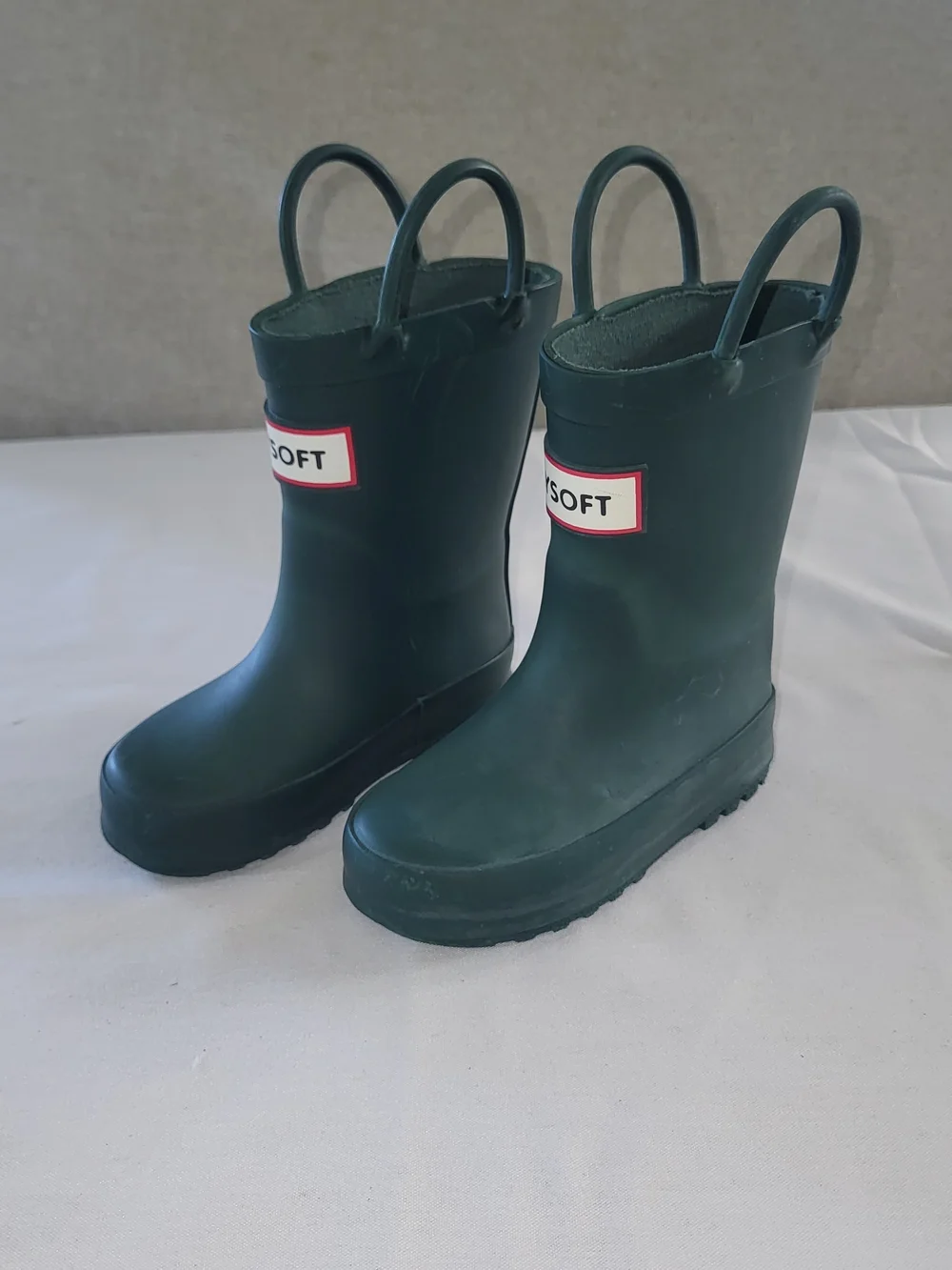 Kids' Dark Green Waterproof Rain Boots